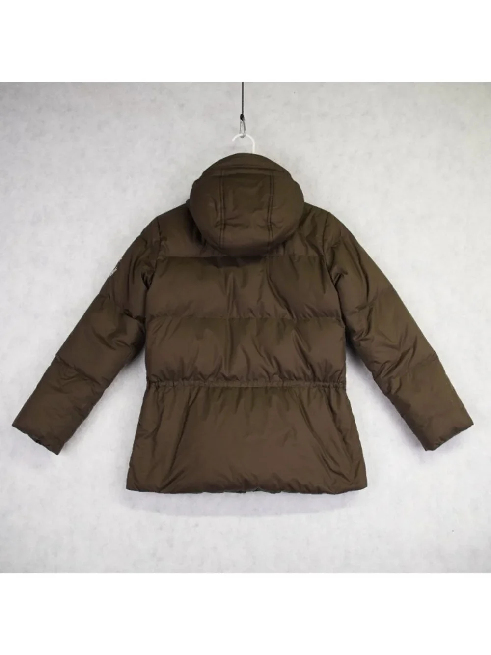 Ralph Lauren Younth XL (16) Brown Hooded Down Puffer Jacket Crest Logo